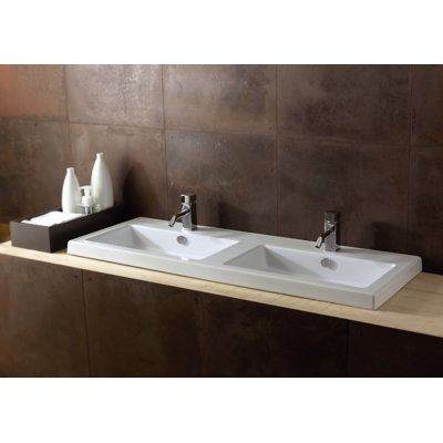 Bathroom Double Trough Sink Wayfair
